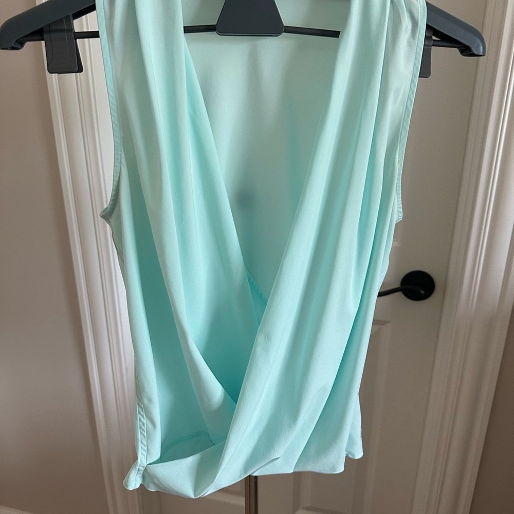 Lululemon Athletica Light Blue Drape Blouse
